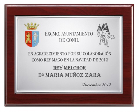 placa homenaje madera economica