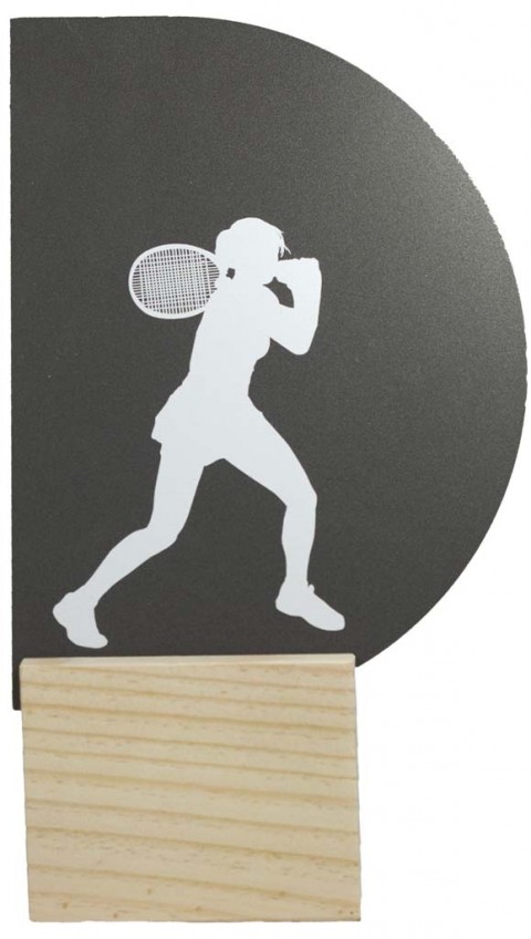 trofeo metal tenis fem.  22 cm.