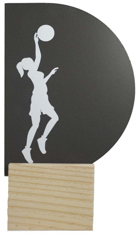 trofeo metal baloncesto fem.  22 cm.