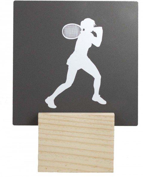 trofeo metal tenis fem.  18 cm.