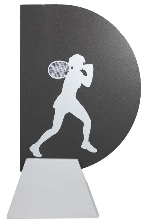 trofeo metal tenis fem.  22 cm.