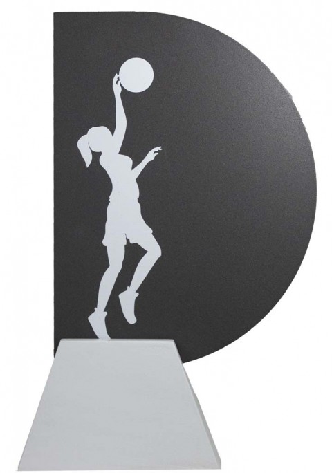 trofeo metal baloncesto fem.  22 cm.