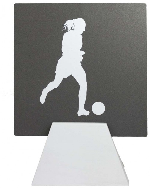 TROFEO METAL FUTBOL FEM. 18 cm.