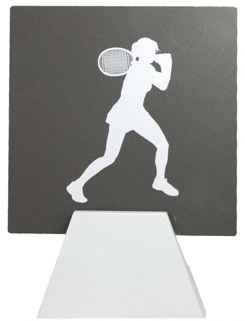 trofeo metal tenis fem.  18 cm.