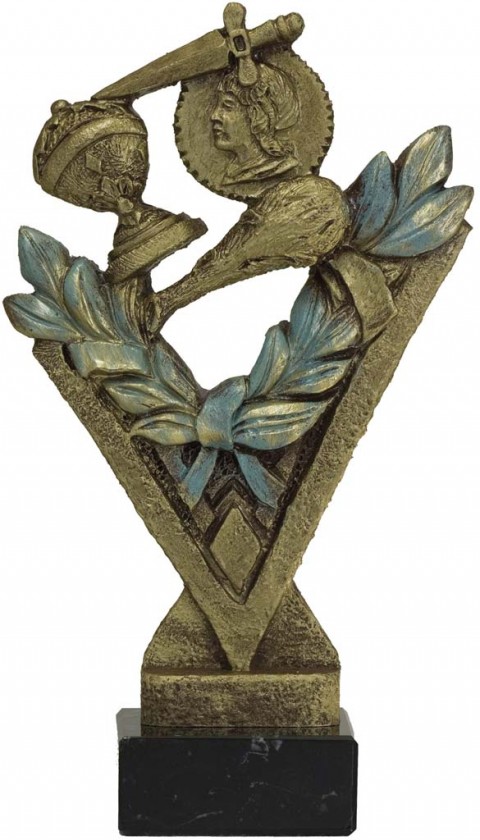 trofeo resina cartas 22 cm.