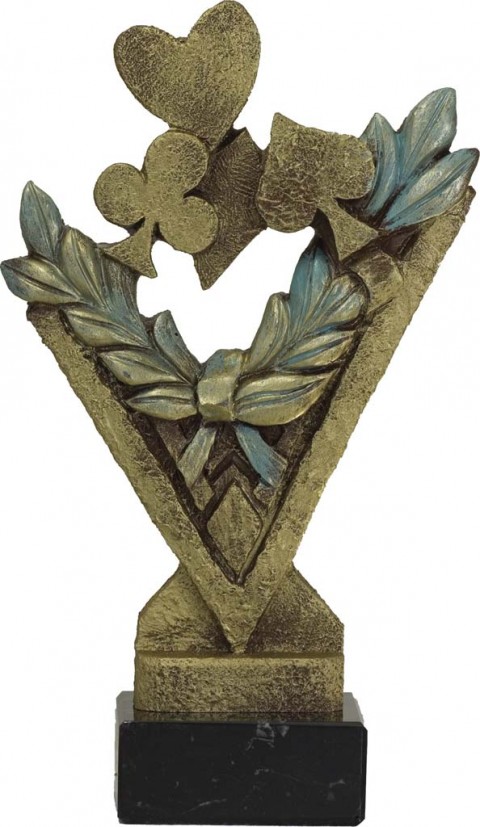 trofeo resina cartas 22 cm.