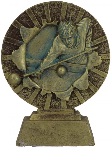 trofeo resina billar 15 cm.