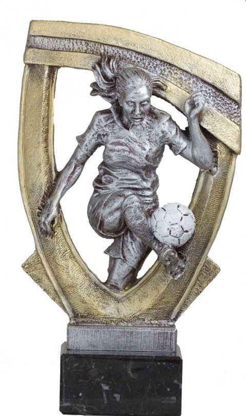 trofeo resina futbol fem 26 cm.