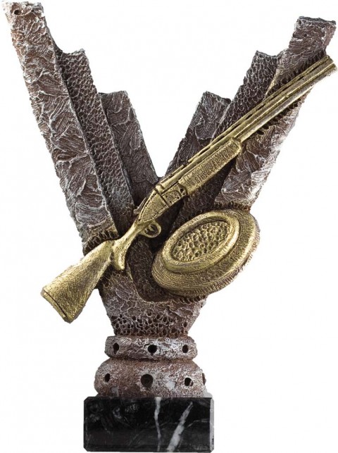 trofeo resina tiro al plato 25 cm.