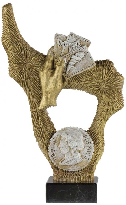 trofeo resina cartas 26 cm.