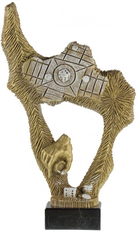 trofeo resina parchis 26 cm.