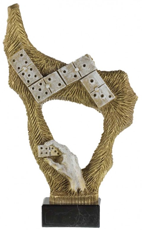 trofeo resina domino 26 cm.