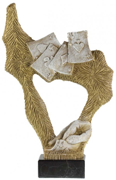 trofeo resina cartas 26 cm.