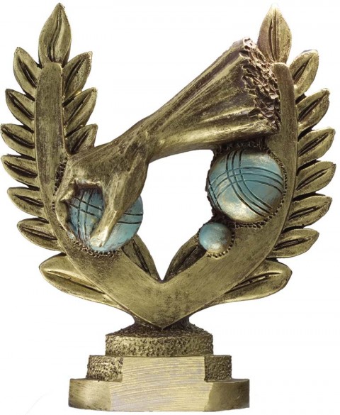 trofeo resina petanca 16 cm.