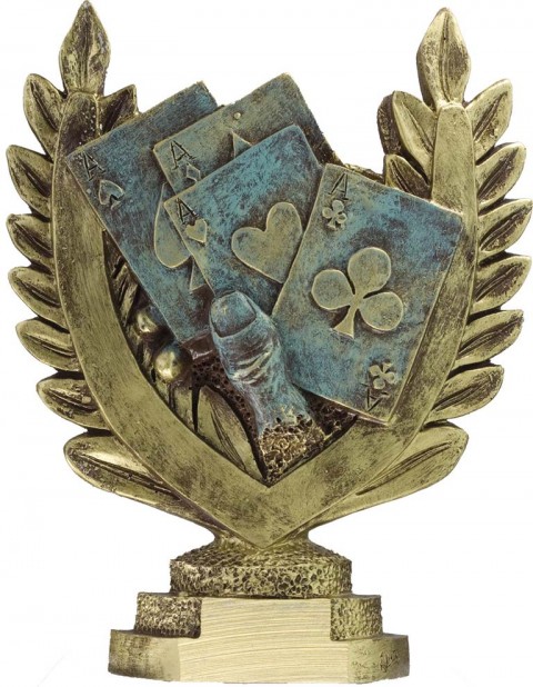 trofeo resina cartas 16 cm.