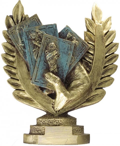 trofeo resina cartas 16 cm.