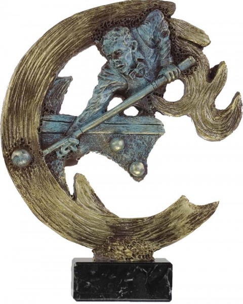 trofeo resina billar 24 cm.