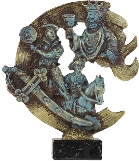 trofeo resina cartas 24 cm.