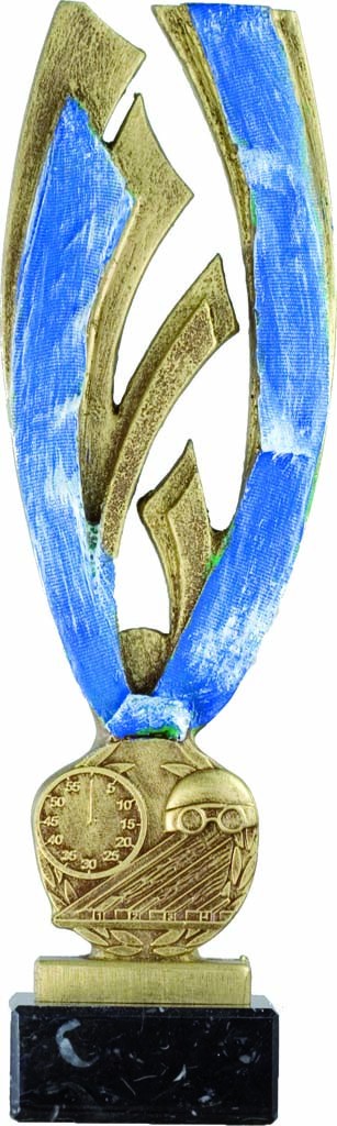 trofeo resina natacion 29 cm. acabado color bronce