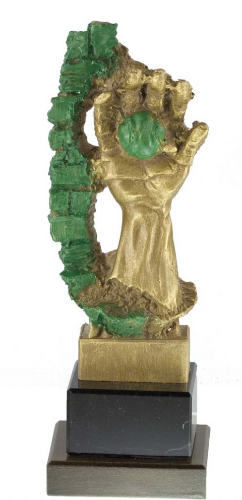 trofeo resina pelota vasca 16 cm.