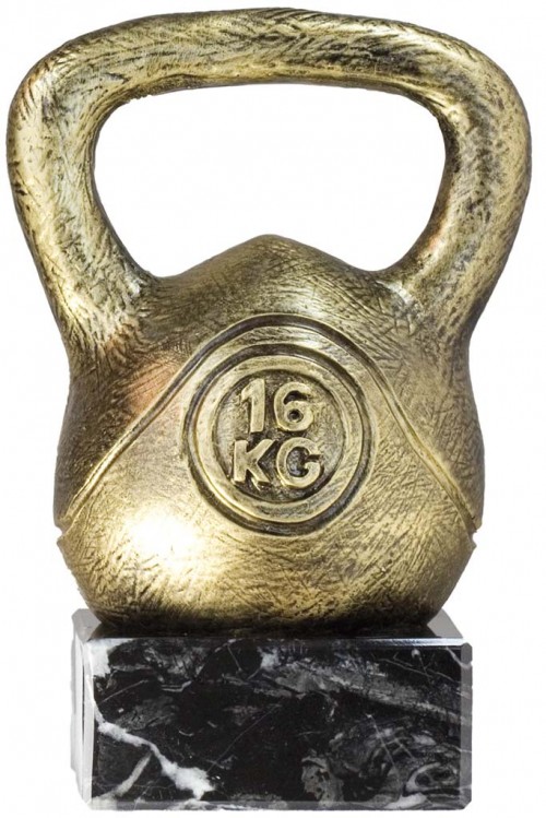 TROFEO RESINA HALTEROFILIA 18 cm. ACABADO COLOR ORO
