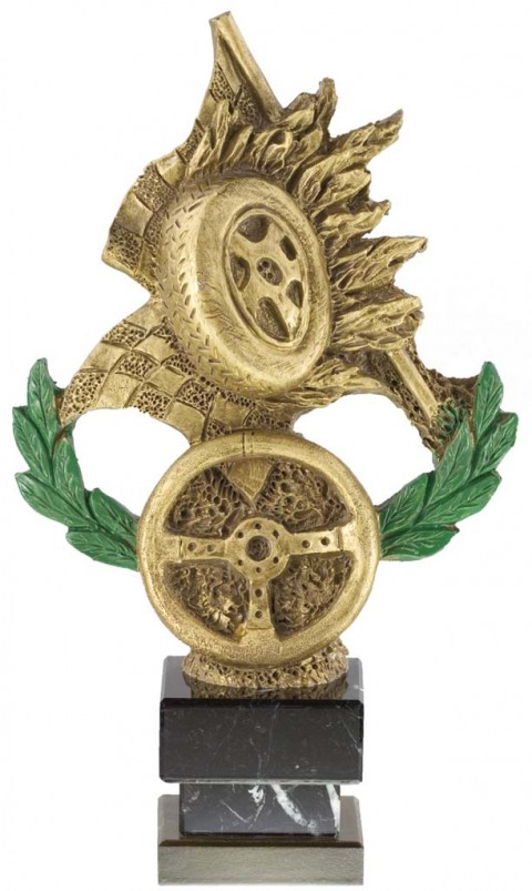 trofeo resina automovilismo 26 cm.