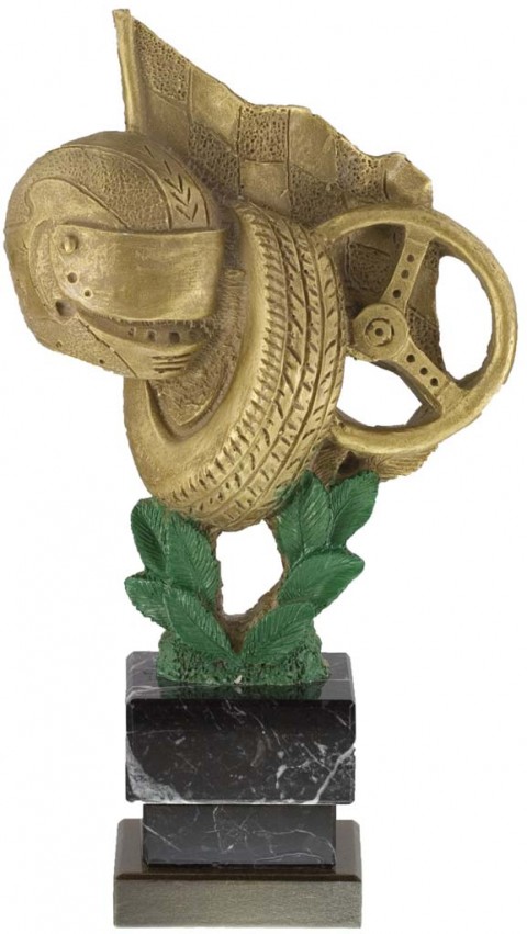trofeo resina automovilismo 23 cm.