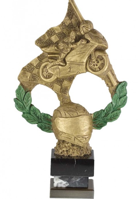 trofeo resina motociclismo 29 cm.