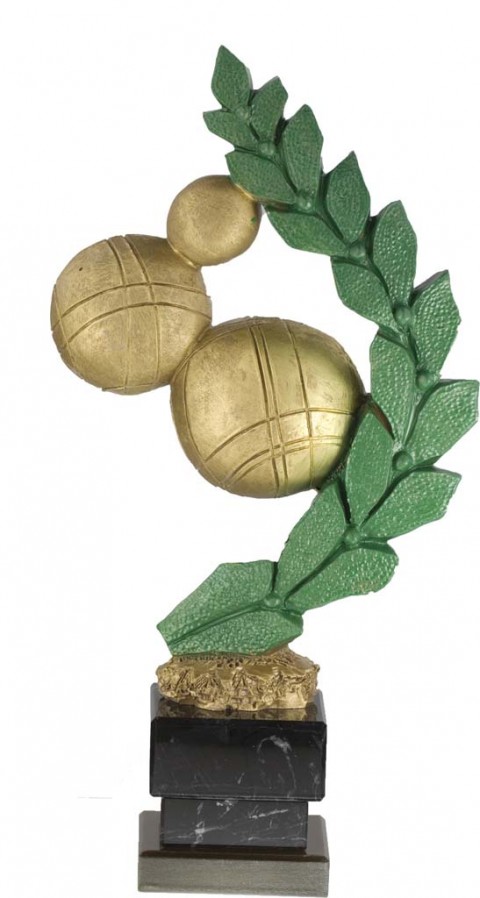 trofeo resina petanca 28 cm.