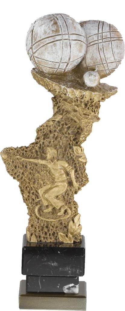 trofeo resina petanca 27 cm.