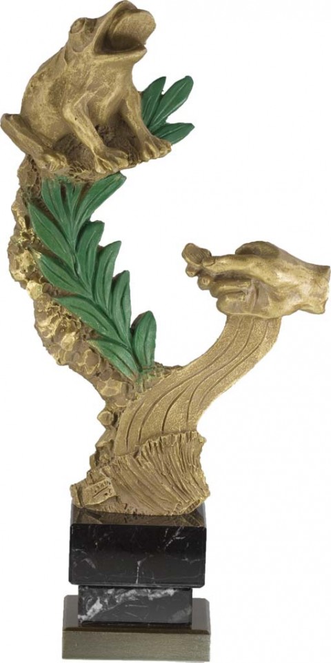 trofeo resina rana 29 cm.