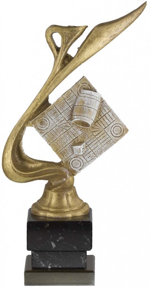 trofeo resina parchis 25 cm.