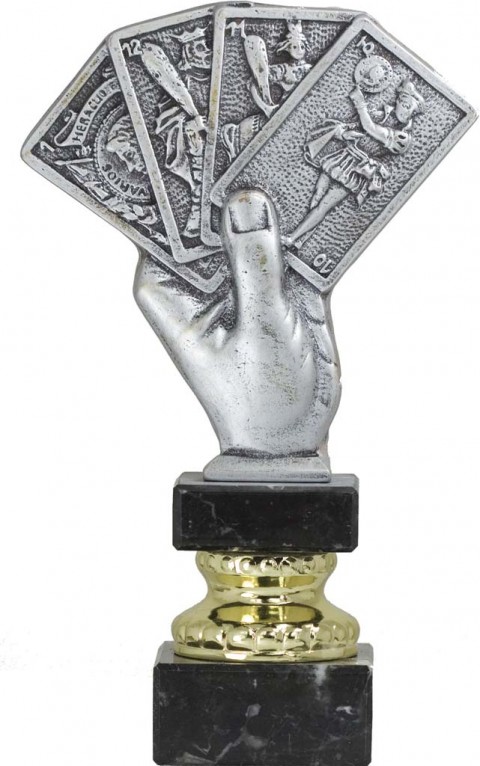 trofeo resina cartas 14 cm.