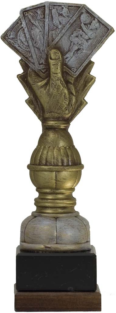 trofeo resina cartas 23 cm.