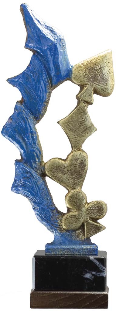trofeo resina cartas 25 cm.
