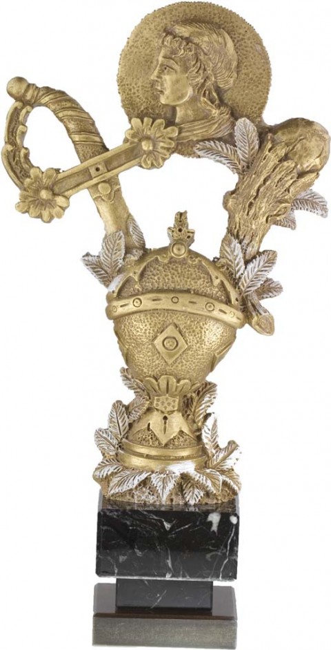 trofeo resina cartas 32 cm.
