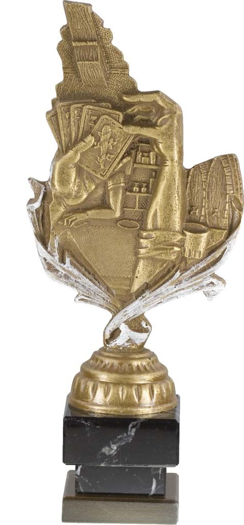 trofeo resina cartas 28 cm.
