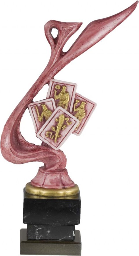 trofeo resina cartas 26 cm.