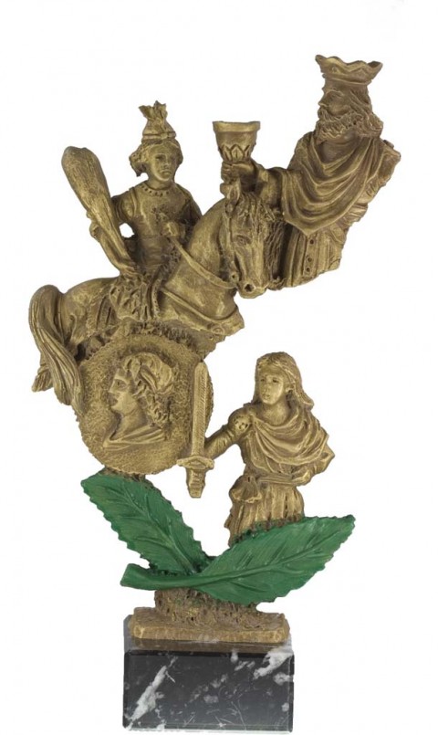 trofeo resina cartas 33 cm.