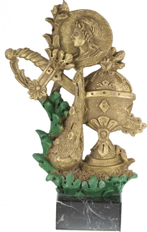 trofeo resina cartas 29 cm.