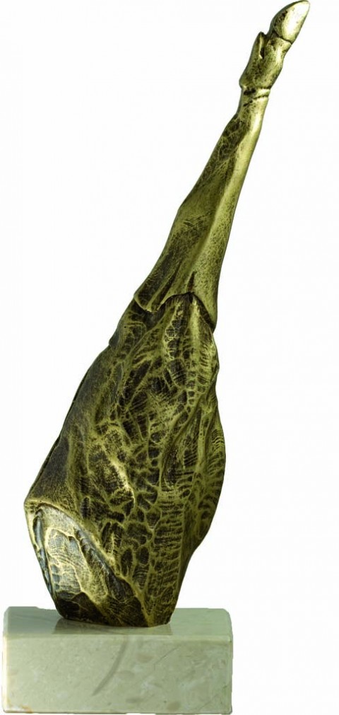 trofeo resuna cocina jamon 29 cm. acabado en oro