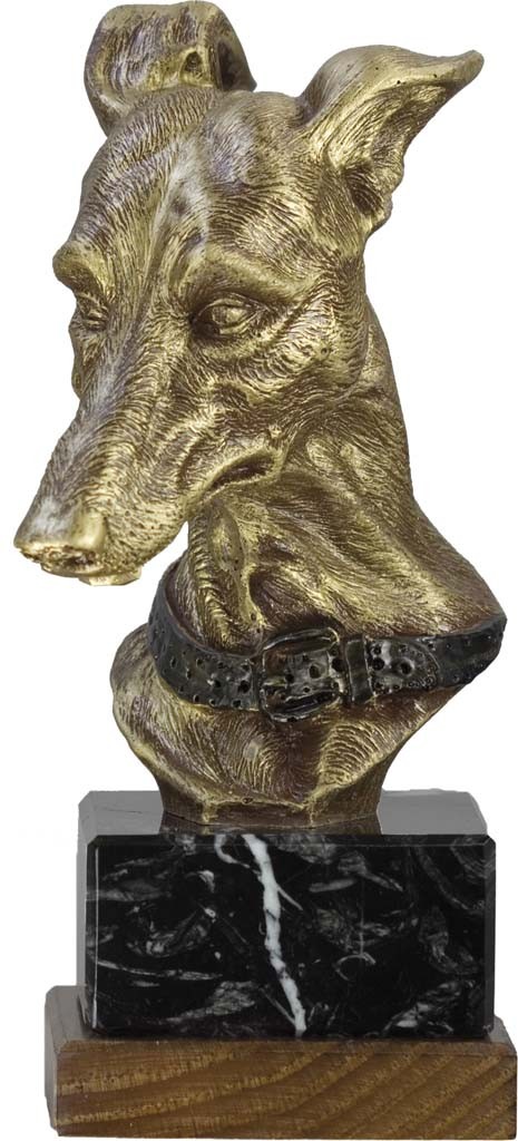 trofeo resina perros galgo 20 cm.