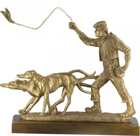 trofeo resina galgo caza 31 cm.