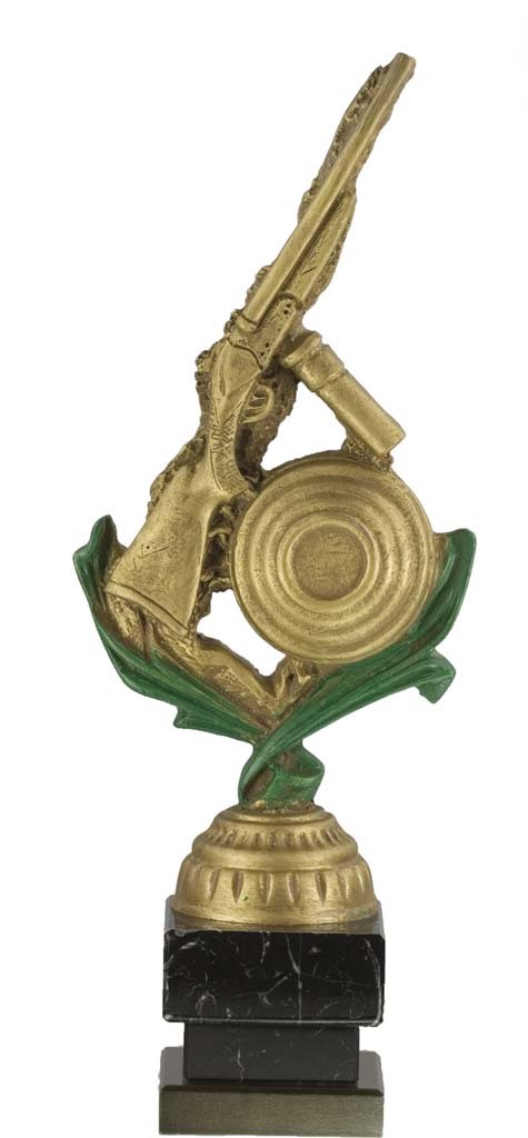 trofeo resina tiro al plato 30 cm.