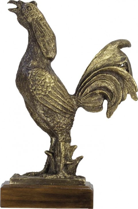 trofeo resina gallo 27 cm.