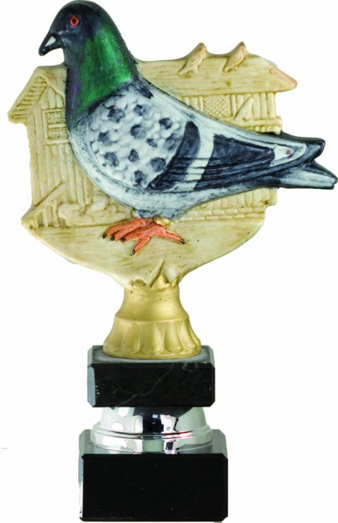 trofeos resina paloma 15 cm.