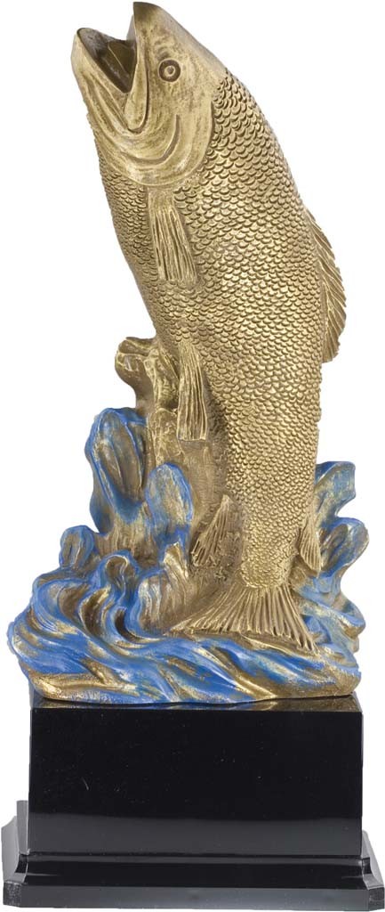 trofeo resina pesca 44 cm.