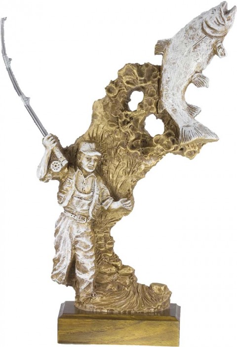 trofeo resina pesca 35 cm.
