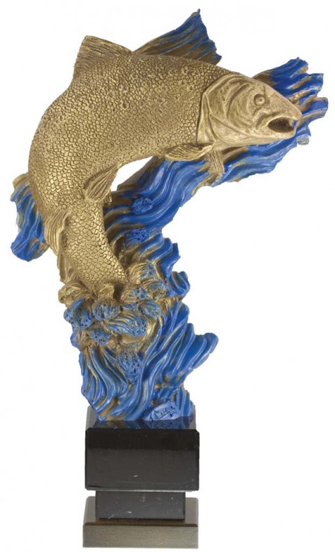 trofeo resina pesca 28 cm.