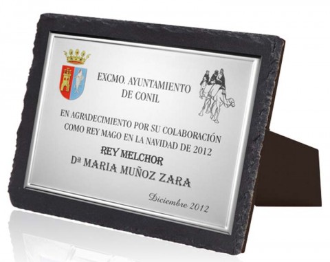 (118)soporte de pizarra + placa 14 x 11 cm
